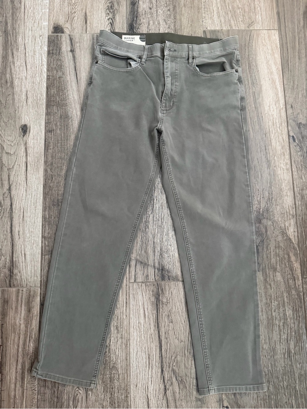Men's/Unisex Marine Layer Grey Jeans - Classic Straight Fit 34 X 30 Actual 34X29